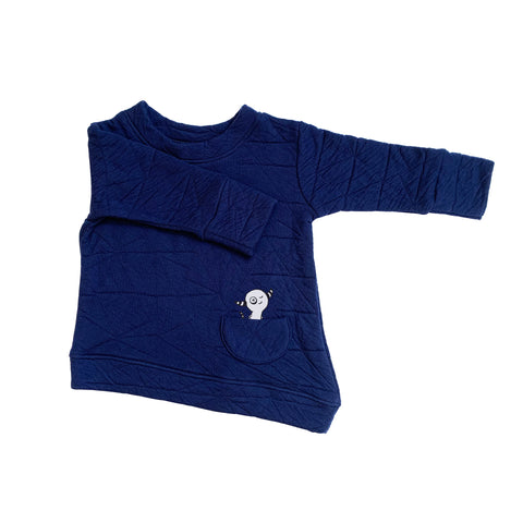 Asymmetric Pullover - Quilted Deep Blue - Youth